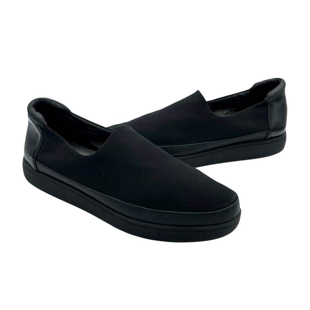 Donald J Pliner Mera-D Black Neoprene Round Toe Slip On Platform Sneakers